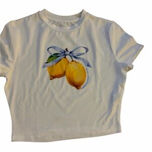 SHEIN Lemon Print White Tee